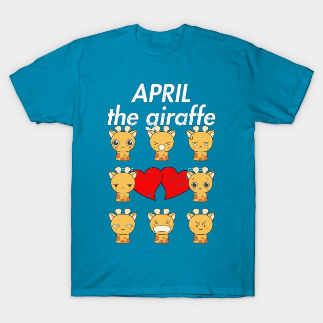 April The Giraffe Emoji Funny T-Shirt by RaisedByBears